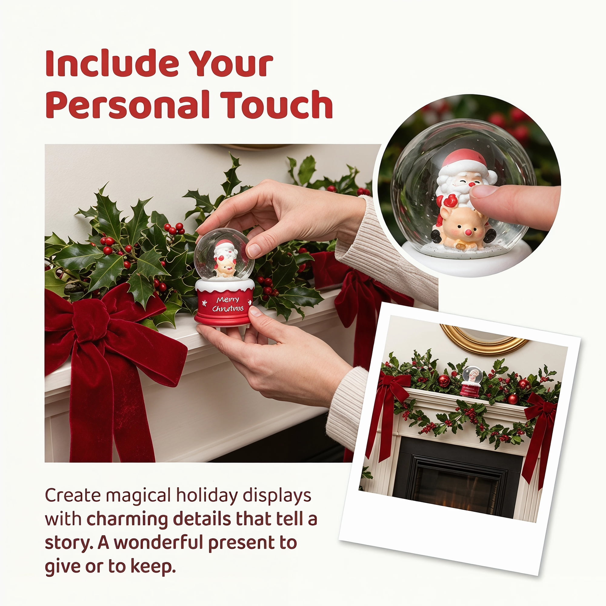 Unique Bargains Light Up Crystal Ball LED Glitter Snow Globe Red M 1.8" x 1.8" x 2.7"