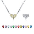 thumbnail image 1 of Heshpaws 925 collar en forma de corazón de plata esterlina, collar colgante de plata esterlina de Zirconia 5a de doble cara, regalo de Navidad para el aniversario de la mujer, con caja de regalo, 1 of 1