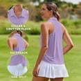 thumbnail image 4 of Pinspark Women's Sports Polo Shirts Sleeveless Summer Golf Tank Lightweight Quick Dry Collared Golf Shirt Sportswear, 4 of 6