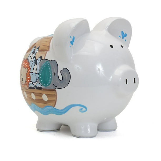 Child to Cherish Ceramic Piggy Bank for Boys, Noah's Ark