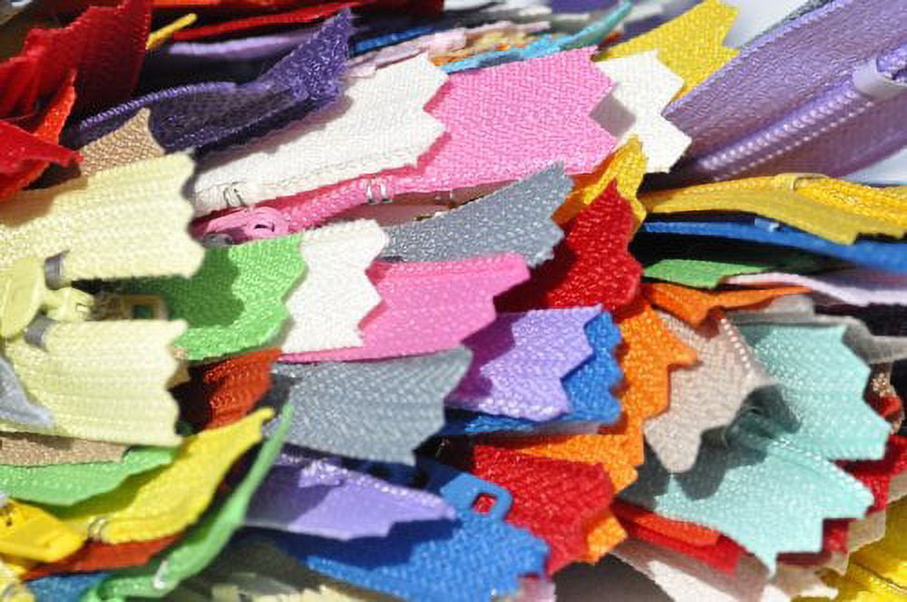 120pcs YKK #3 Nylon Coil Zippers Bulk Tailor Sewing Crafts (20 Colors) Made USA (22 Inches)