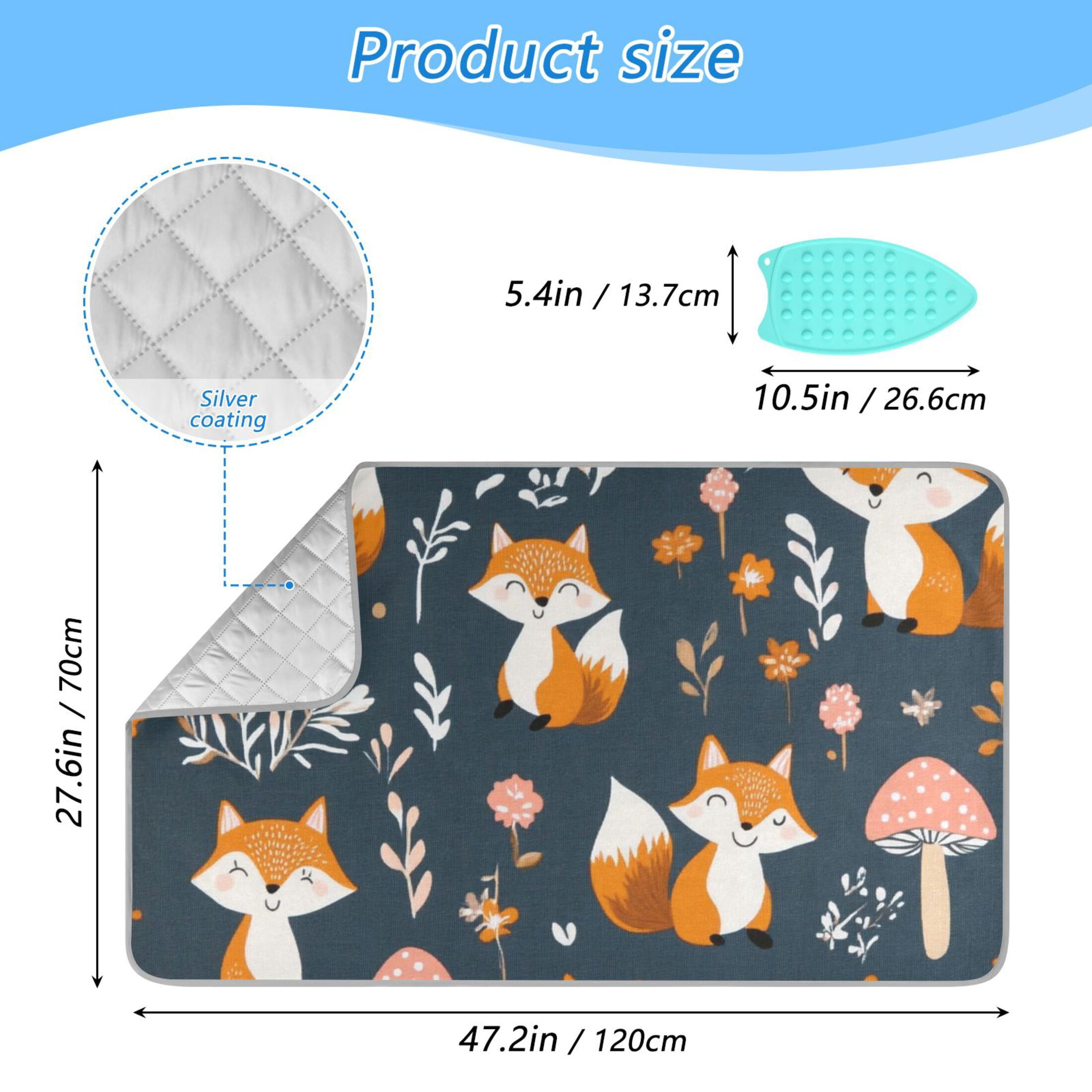 Cartoon Cute Foxs Ironing Mat Blanket for Table Top Travel Portable Ironing Board Pad 47.2x27.6 Inch