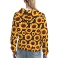 thumbnail image 7 of Lsque Chocolate Plaid Sunflower Pattern Casual Women's Hoodie,Hooded Sweatshirt with Kangaroo Pocket,Pullover Hoodie with Eye-catching Drawstrings-Small, 7 of 7