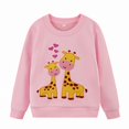 thumbnail image 1 of Sudadera NUBEEHOHO para niñas con jirafa rosa, manga larga, 3T, 1 of 6