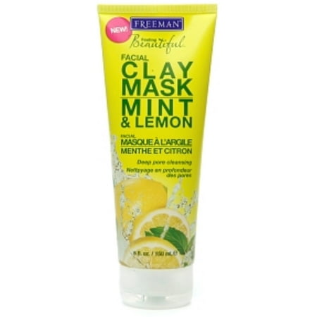 Freeman Feeling Beautiful Facial Clay Mask Mint & Lemon 6 oz (Pack of 2)
