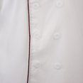 thumbnail image 2 of Langgg Hommes Femmes Chef Uniforme à Simple Poitrine Cuisinier Manteau Manches Courtes L Rouge, 2 of 8