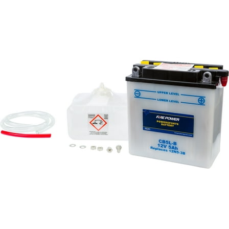 WPS - Western Power Sports  CB5L-B; 12V Heavy Duty Battery W / Acid Cb5L-B
