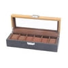 Watch Box Display Case Wooden Protective Organizer / and Lock 6 Slots