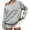 Gray 16, variant on Short Sleeve Shirts for Women Off Shoulder Oversized Long Sleeve Sweatshirt, Raw Edge Cold Shoulder Loose Pullover Top, Casual Layering Top Short Sleeve Shirts for Women