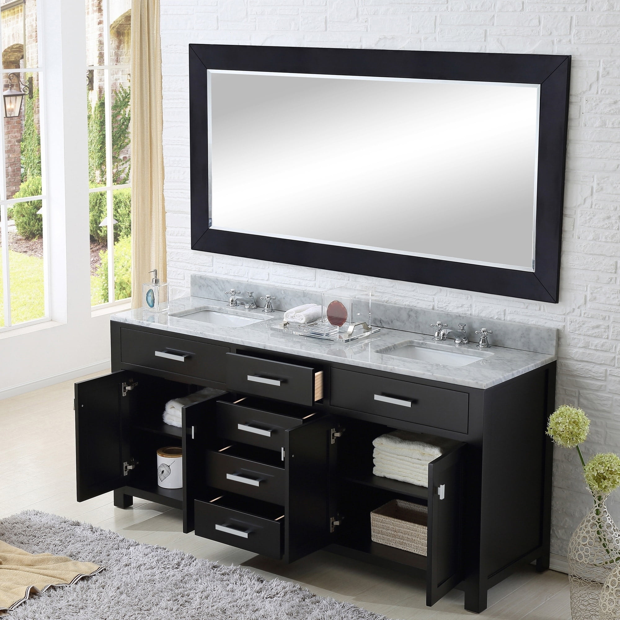Water Creation Madison 60 Inch Espresso Double Sink Bathroom Vanity Walmartcom Walmartcom