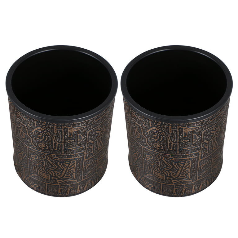 NUOLUX 2pcs Egyptian Style Dice Holders Leather Design Dice Cups Party Game  Props 