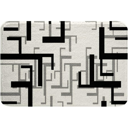 

Black Gray Lines Bath Mats Line Stitching Bathroom Mats Rugs Modern Art Rug Carpets Floor Mat Bathroom Decorationsches for Kitchen Bedroom Door Mat 20x32 Inch