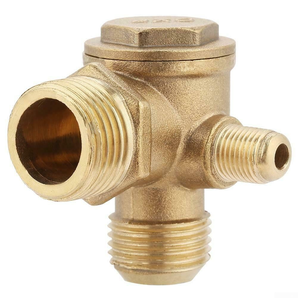 Ochoos Valve Bodies Air Compressor Check Valve Filled Three-way Unidirectional Check Valve Connect Pipe Fittings Tube Connector Thread Valve 