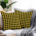 thumbnail image 2 of Throw Pillow Covers 20x20 Inch Set of 2, Black Yellow Plaid Waterproof Outdoor Pillow Covers, Retro Country Buffalo Check Gingham Decorative Cushion Pillowcases for Couch, Sofa, Bed, Garden, Patio, 2 of 9