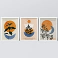 thumbnail image 3 of PixonSign Framed Canvas Print Wall Art Set - Mid-Century Polygons & Plants Art - Set of 3 Abstract Geometric Illustrations Modern Artwork Minimalism Wall Décor - 12"x16"x3 Panels White, 3 of 5