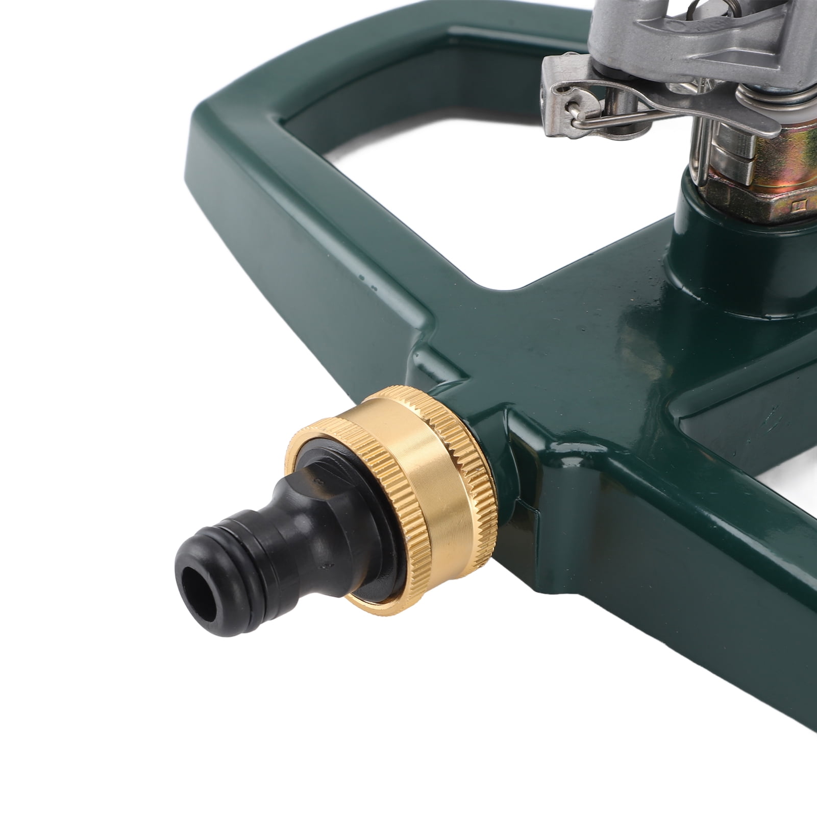 Xirurus Rotating Sprinkler for Yard Lawn 360 Degree Rotation Adjustable Large Area Coverage Automatic Garden Irrigation System with Heavy Duty Zinc Alloy Metal Base, Silver (9.1 in / 23 cm)
