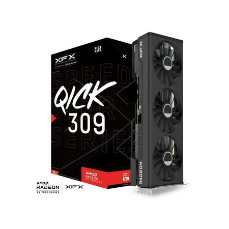XFX - SPEEDSTER QICK309 AMD Radeon RX 7600XT 16GB GDDR6 PCI Express 4.0 Graphics Card - Black