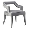 thumbnail image 1 of TOV Furniture 19.7" Transitional Velvet Upholstered Dining Chair in Gray, 1 of 7