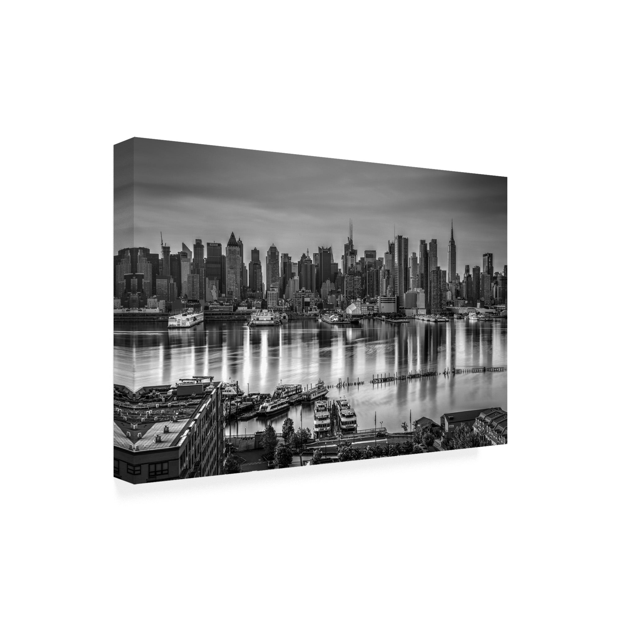 Trademark Fine Art 'Midtown Manhattan Skyline B&W' Canvas Art by David Ayash
