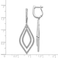 thumbnail image 5 of Auriga 14k White Gold Diamond Teardrop Hinged Dangle Earrings for Women (L- 1.82 inch, W- 0.6 inch), 5 of 5