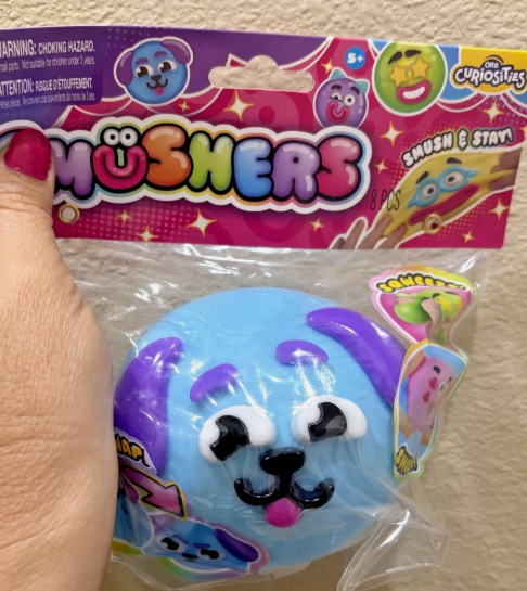 5Pcs Smushers Squishy Dog Face , Novelty Smush Face Squeeze Toys, Durable Material Party Favor for Birthdays and Get-Togethers , Safe and Fun Design for All Ages (5 color style)