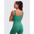 thumbnail image 2 of Sujetador deportivo CRZ YOGA Butterluxe para mujer, cuello cuadrado, color verde cascadia, 2 of 4