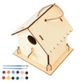 thumbnail image 1 of DIY Birdhouse en Bois Naturel Graffable Installation Simple Birdhouse pour l'Extérieur, 1 of 9