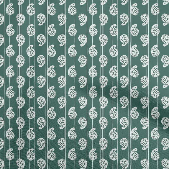 oneOone Polyester Lycra Teal Green Fabric Block Quilting Supplies Print Sewing Fabric By The Yard 56 Inch Wide