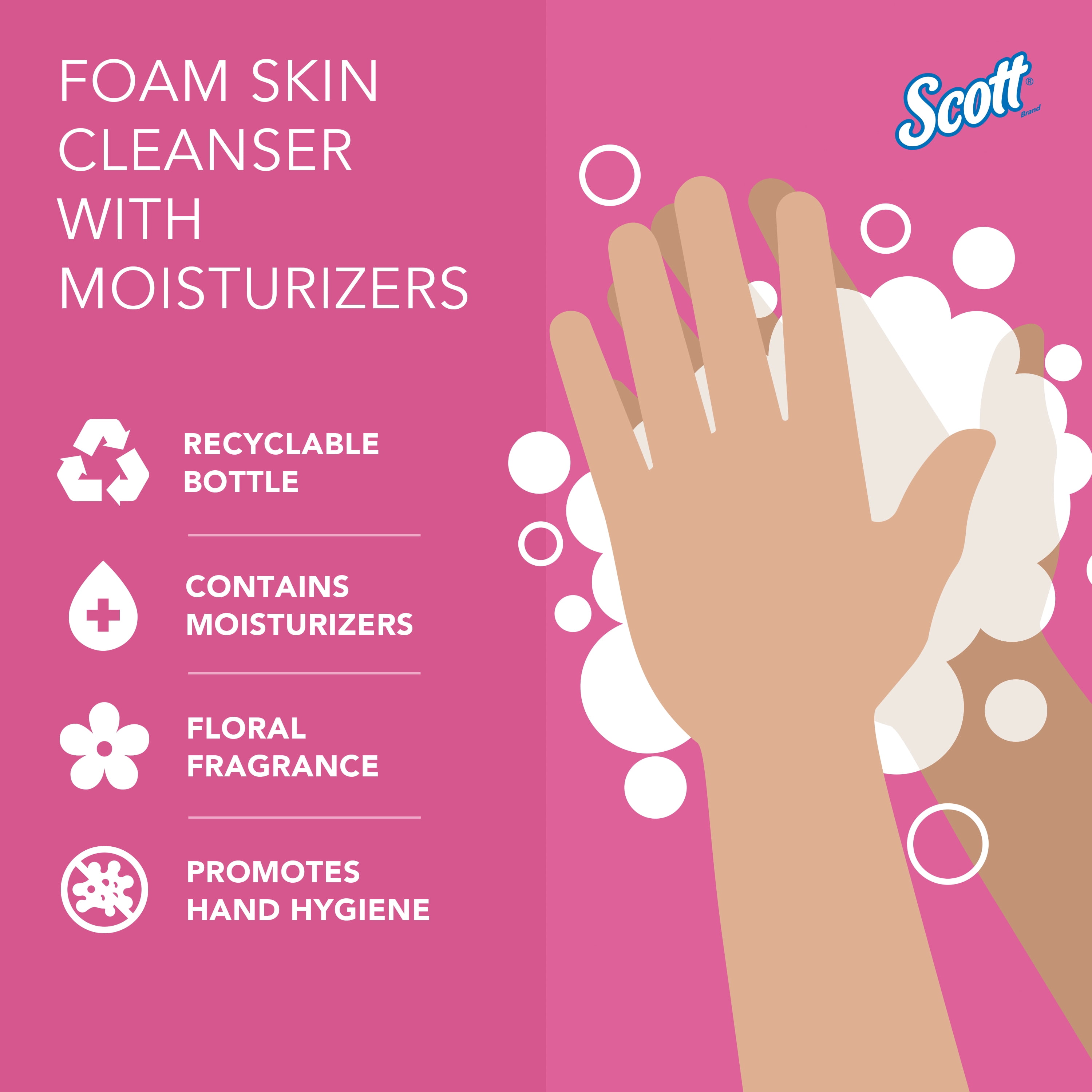 Pro Foam Skin Cleanser with Moisturizers Refill, Light Floral Scent, 1 L, 6/Carton