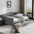 thumbnail image 2 of Ouyessir Modern Upholstered Tufted Daybed with Drawers Grey-Drawers - Full, 2 of 5