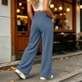 thumbnail image 4 of Ozmmyan Wide Leg Sweatpants for Womens Corduroy Drawstring Elastic Waist Flare Trousers with Pockets Split Hem Fall Winter Casual Solid Color,S-2XL, 4 of 6