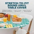 thumbnail image 3 of Fitted Tablecloth Cover, Checke Design, Flannel Backed Lining Fits Up-to 40-44 Round Tables Grey, 3 of 8