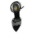 thumbnail image 4 of FSJ Women Sexy Pointed Open Toe Crystal High Heels Strap Knot Buckled Ankle Strap Sandals Cocktail Party Dressy Shoes Size 14 Black, 4 of 4