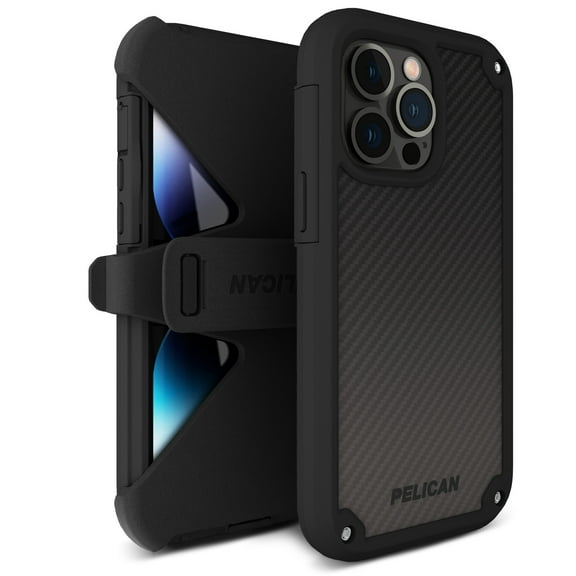 Pelican Shield Kevlar Series Apple iPhone 14 Pro Max Case [MagSafe Compatible] 21Ft MIL-Grade Drop Protection - Black
