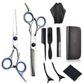 thumbnail image 3 of Professional 10-Piece All-Black Hair Cutting Kit: Home & Salon Use Thinning Shears, Regular Scissors, and Grooming Tools Set – Durable Polished Finish, Easy Grip, Compact Design for Beginners &, 3 of 5