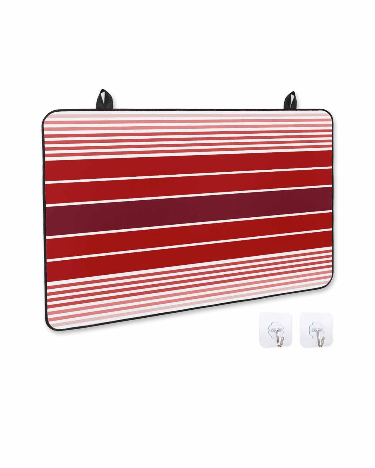 nqOlkjepod Large Induction Cooktop Protector Mat 24"x21", Red Striped Stove Top Covers for Electric Stove, Modern Minimalist Gradient Lines Country Stove Burner Cover Mats, Glass Top Stove Cover