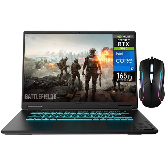 Laptop Gamer GIGABYTE A16 GeForce RTX 5060 8GB Core i7 13620H 32GB DDR5 1TB SSD 16" IPS FHD+ 165Hz Teclado Español Mouse Gaming