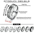thumbnail image 2 of 8 Pcs Stainless Steel Rings for Men High Polished Mens Band Wedding Engagement Fidget Rings Vintage Spinning Rings Size 7-13, 2 of 7
