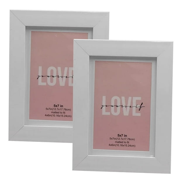 Marco de imagen Fotografías de estilo simple Visualización de imágenes de bastidores Tabla de tabla Adorno de cuadro para decoración Pantalla de almacenamiento XL 2 piezas Kearding HA011341-04