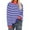 Dark Blue, variant on Ofreoo Women's Fashion Long Sleeved Top Striped Knitted T-shirt Loose Fitting T-Shirt Free People Dupe Deal of the Week