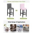 thumbnail image 3 of Pink White Stripe Bar Stool Covers Set of 6, Modern Minimalist Geometric Striped Stretch Washable Bar Chair Covers with Backs, Removable Pub Counter Height Chair Cover for Kitchen Dining Room Cafe, 3 of 7