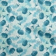 thumbnail image 1 of oneOone Velvet Teal Blue Fabric Florals Sewing Craft Projects Fabric Prints By Yard 58 Inch Wide, 1 of 6