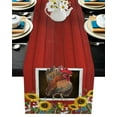 thumbnail image 2 of Table Runner Dresser Scarves 108 Inch Long, Farm Rooster Red Barn Blossom Sunflowers Linen Dining Table Runners Rustic Country Tabletop Scarf for Wedding Holiday Party Kitchen, 2 of 7