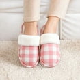 thumbnail image 6 of Knivor Plaid Scuff Slippers for Women Fuzzy Cuff Plush Lined House Slippers Non‑Slip Warm Indoor‑Outdoor Winter Home Shoes for Gift, 6 of 8