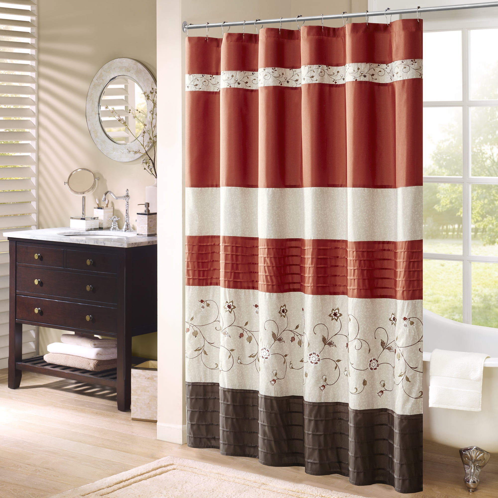 Home Essence Monroe Embroidered Shower Curtain - Walmart.com