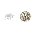 thumbnail image 1 of Estatua de toro,Estatua de toro,figura decorativa para escritorio,Escultura colgante de pared,Decoración de pared metálica para sala de estar,dormitorio y exteriores,Disco decorativo de arte, 1 of 8