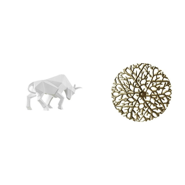 Estatua de toro,Estatua de toro,figura decorativa para escritorio,Escultura colgante de pared,Decoración de pared metálica para sala de estar,dormitorio y exteriores,Disco decorativo de arte