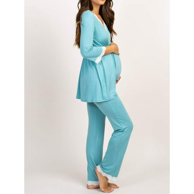 Sherrylily Womens Cotton Maternity Pregnancy Nursing Pajama Sets