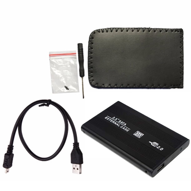 Caja de disco duro móvil externa SATA USB 2.0 de 2,5 pulgadas Caja de carcasa de aleación de aluminio Adaptador Caja de caja PC Portátil Inevent DZ5519-02B