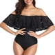 thumbnail image 3 of Trajes de baño de una pieza con hombros descubiertos y encaje para mujer Tempt Me, 3 of 5